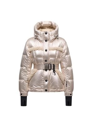 Moncler Moncler Mondim Metallic Shearling-Trimmed Hooded Insulated Ski Jacket - Natural