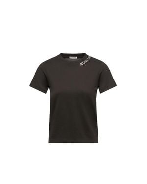 Moncler Moncler Sketch Logo Cotton T-Shirt - Black