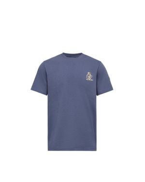 Moncler Moncler Logo Cotton T-Shirt - Blue