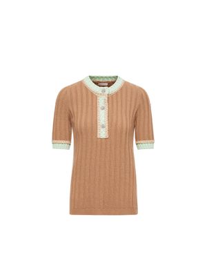 Moncler Moncler Jewel Buttons Wool & Cashmere Jumper - Natural