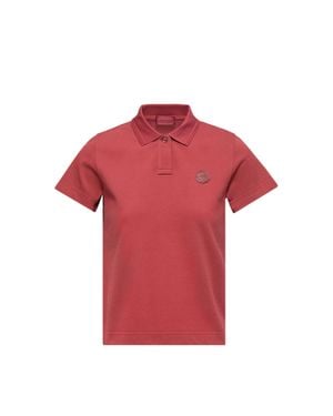 Moncler Moncler Logo Cotton Piquet Polo Shirt - Red