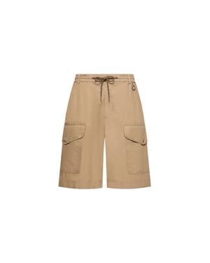 Moncler Moncler Cotton Poplin Cargo Shorts - Natural