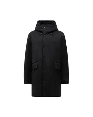 Moncler Moncler Merri Reversibe Wool Hooded Mid-Length Down Jacket - Black