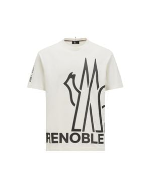 Moncler T-Shirt Aus Baumwolle Mit Maxi-Logo, Herren, Größe - Weiß