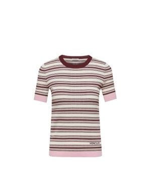 Moncler Moncler Striped Cotton T-Shirt - Multicolour