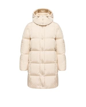 Moncler Piumino Lungo Litte Con Trapuntatura Quadrata E Cappuccio, Donna, Taglia - Neutro