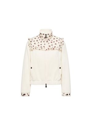 Moncler Felpa Polartec Con Stampa Floreale, Donna, Taglia - Bianco