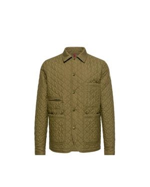 Moncler Moncler Theoline Diamond-Quilted Padded Mid-Length Jacket - Green