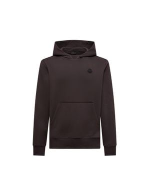 Moncler Tonal Back Logo Cotton Hoodie - Black