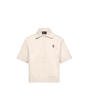 Moncler Moncler Logo Patch Cotton Polo Shirt - Natural