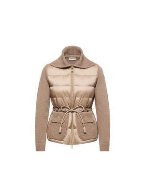 Moncler Moncler Cárdigan Acolchado De Mezcla De Lana Y Cachemira Con Cremallera, Mujer, Talla - Neutro
