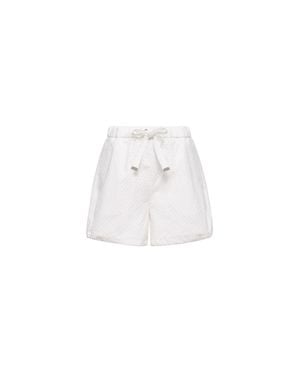 Moncler Moncler San Gallo & Cotton Poplin Shorts - White