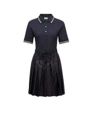 Moncler Cotton Piquet Polo Shirt Dress - Blue