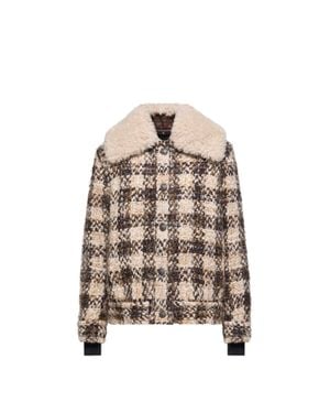 Moncler Moncler Camlez Wool & Shearling-Trimmed Short Down Jacket - Natural