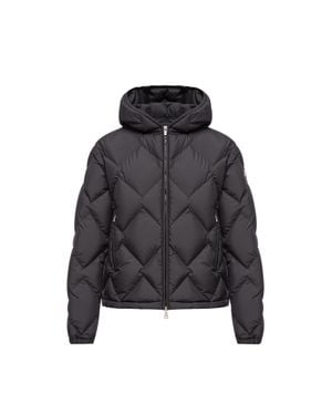 Moncler Moncler Plumífero Corto Con Capucha Y Acolchado Triangular Arvouinne, Mujer, Talla - Negro