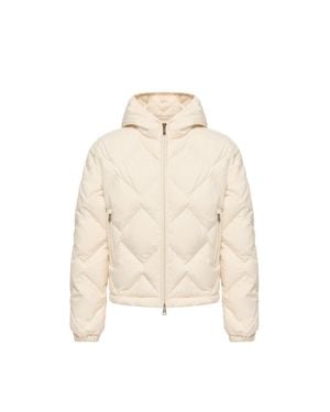 Moncler Moncler Doudoune Courte À Capuche Et Matelassage Triangulaire Arvouinne, Femme, Taille - Neutre