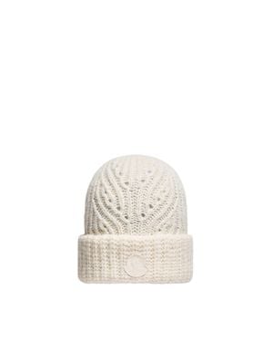 Moncler Moncler Gorro De Mezcla De Lana Y Alpaca, Mujer, Talla - Blanco