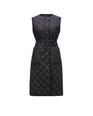 Moncler Moncler Butor Diamond-Quilted Long Down Vest - Black