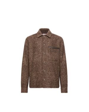 Moncler Moncler Chaqueta Camisera De Punto A Cuadros, Hombre, Talla - Marrón