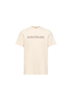 Moncler Moncler Logo Cotton Jersey T-Shirt - Natural