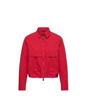 Moncler Moncler Technical Froissé Long Sleeve Shirt - Red