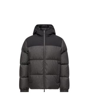 Moncler Moncler Oulojoki Mittellange Daunenjacke Mit Kapuze, Herren, Größe - Schwarz
