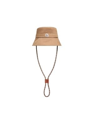 Moncler Moncler Logo Cotton Gabardine Bucket Hat - White