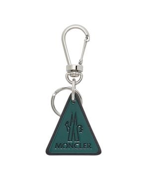 Moncler Logo Leather Key Ring - Green