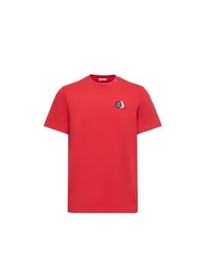 Moncler Moncler Embroidered Tricolour Logo Cotton T-Shirt