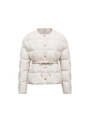 Moncler Moncler Caramagne Belted Short Down Jacket - White