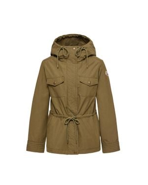 Moncler Moncler Serin Hooded Cotton Blend Parka - Green