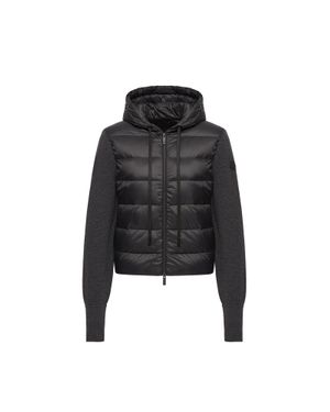 Moncler Moncler Cárdigan Acolchado Con Cremallera Y Capucha De Lana, Mujer, Talla - Negro