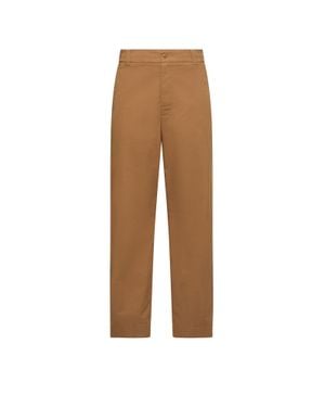 Moncler Moncler Cotton Blend Gabardine Pants - Brown