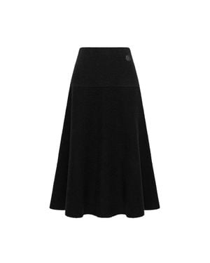 Moncler Moncler Midi-Rock Aus Bouclé-Wollmischung, Damen, Größe - Schwarz