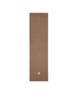 Moncler Moncler Wool Blend Logo Scarf - Brown