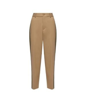 Moncler Moncler Tailored Cotton Blend Trousers - Natural