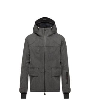 Moncler Moncler Ardiden Woll-Skijacke Mit Kapuze, Herren, Größe - Grau