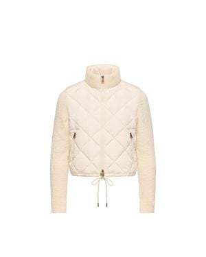 Moncler Moncler Cardigan Matelassé Zippé En Coton Mélangé, Femme, Taille - Neutre