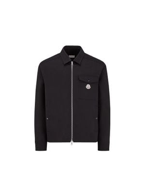 Moncler Gabardine Zip-Up Shirt Jacket - Black