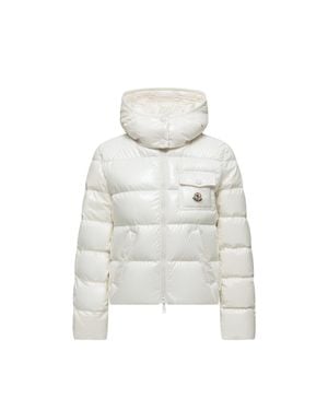 Moncler Andro Hooded Short Down Jacket - White