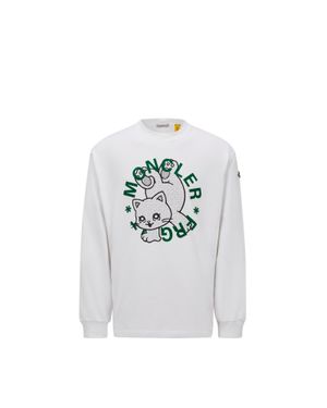 ★MONCLER × FRGMT★cartoon ロゴ コットン Tシャツ MONCLER X FRGMT Cartoon Logo Cotton T-Shirt in White for Men