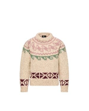 Moncler Moncler Pullover Aus Einer Wollmischung Mit Geometrischem Jacquardmuster, Damen, Größe - Pink