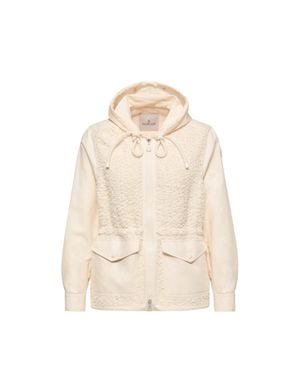 Moncler Moncler Erable Bouclé Hooded Jacket - Natural