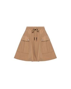 Moncler Moncler Cotton Blend A-Line Mini Skirt - Natural