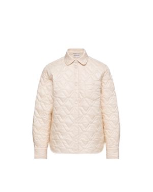 Moncler Moncler Diamond-Quilted Padded Shirt Jacket - Natural