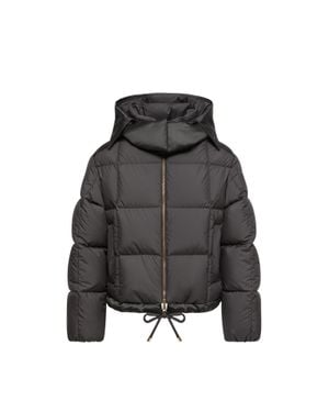 Moncler Moncler Legerete Square-Quilted Hooded Short Down Jacket - Black