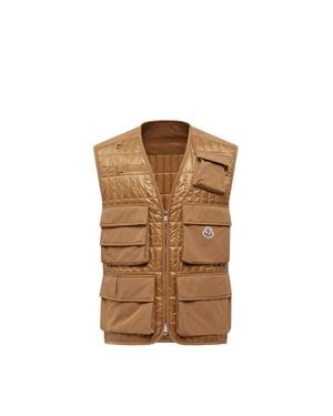 Moncler Ytise Vertical-Quilted Padded Gilet - Brown