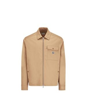 Moncler Moncler Cotton Blend Gabardine Shirt Jacket - Natural