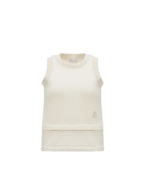 Moncler Embroidered Tank Top - Natural