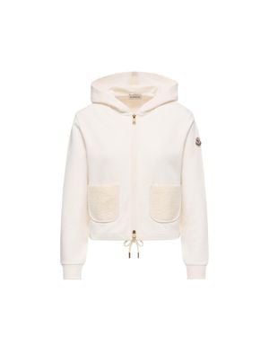 Moncler Moncler Cotton Blend Zip-Up Sweatshirt - White